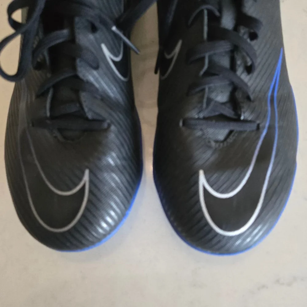 Nike Kids Black and Blue Turf Cleats